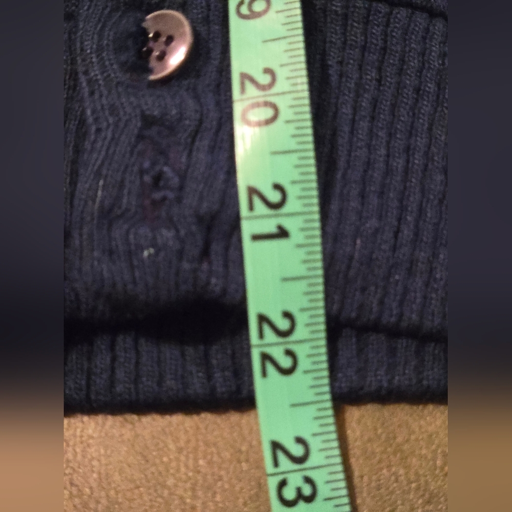 Men's Navy Button-Front Cardigan Sweater - Picture 12 of 14